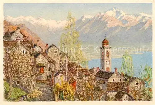 AK / Ansichtskarte Orselina_TI Motivo rustico Kuenstlerkarte Orselina TI