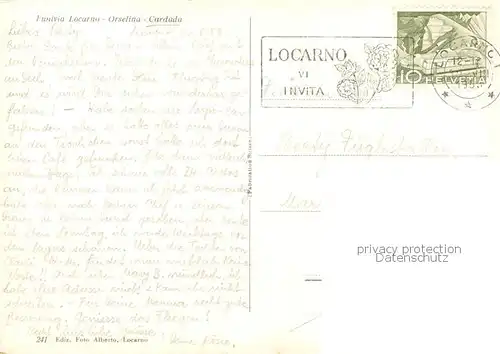 AK / Ansichtskarte Cardada_Locarno_TI Funivia Locarno Orselina Cardada Bergbahn Lago Maggiore 