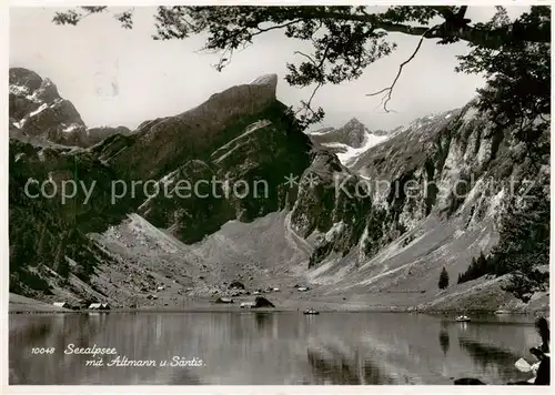 AK / Ansichtskarte Seealpsee_Saentis_IR Bergsee mit Altmann und Saentis Appenzeller Alpen 