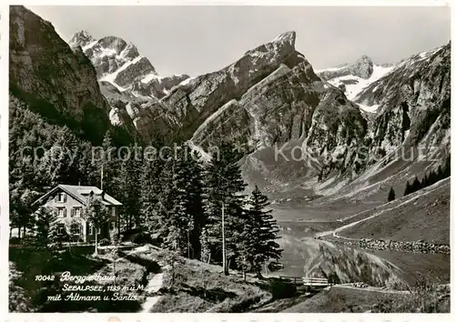 AK / Ansichtskarte Seealpsee_Saentis_IR Berggasthaus Bergsee Altmann Saentis Appenzeller Alpen 