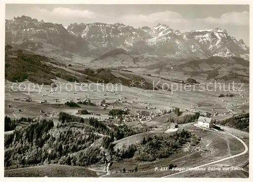 AK / Ansichtskarte Gaebris_1251m_AR Panorama mit Saentis Appenzeller Alpen 