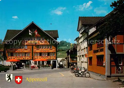 AK / Ansichtskarte Appenzell_IR Landesgemeindeplatz Hotel Saentis Restaurant Sonne Appenzell IR