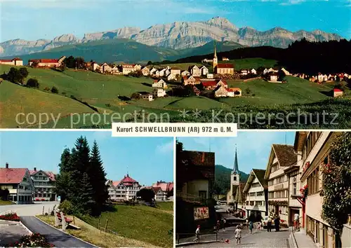 AK / Ansichtskarte Schwellbrunn Panorama Kurort Alpenblick Ortsmotive Schwellbrunn