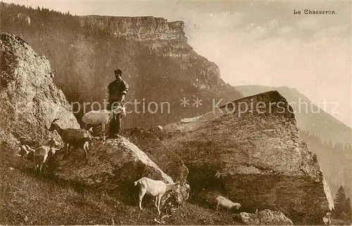 AK / Ansichtskarte Le_Chasseron_VD Panorama Ziegenhirte 