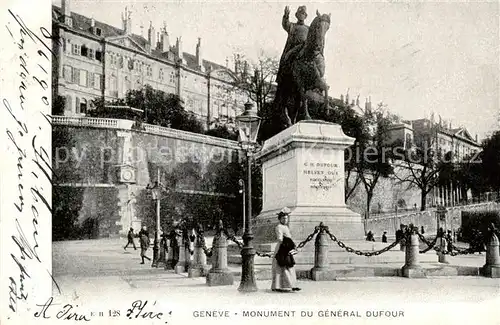 AK / Ansichtskarte Geneve_GE Monument du General Dufour Geneve_GE