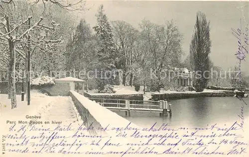 AK / Ansichtskarte Geneve_GE Parc Mon Repos en hiver Geneve_GE