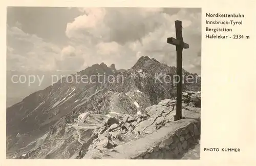 AK / Ansichtskarte  Nordkettenbahn_Innsbruck Hafelekar Gipfelkreuz Nordkettenbahn Innsbruck