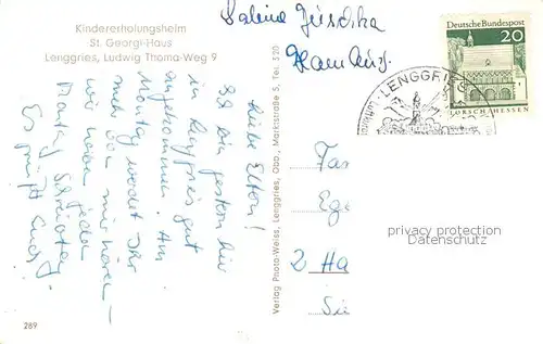 AK / Ansichtskarte 73797325 Lenggries Kindererholungsheim St Georgi Haus Lenggries