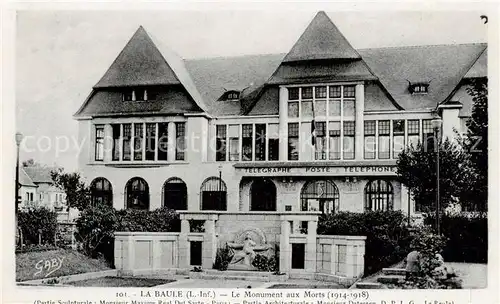 AK / Ansichtskarte La_Baule_sur_Mer_44 Le Monument aux Morts La Poste 