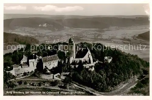 AK / Ansichtskarte  Neustadt_Odenwald Burg Breuberg Fliegeraufnahme Neustadt_Odenwald