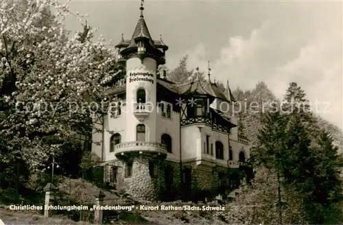 AK / Ansichtskarte  Rathen_Saechsische Schweiz Christl Erholungsheim Friedensburg Rathen Saechsische Schweiz