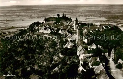 AK / Ansichtskarte  Waldenburg_Wuerttemberg Fliegeraufnahme mit Burg Waldenburg Wuerttemberg