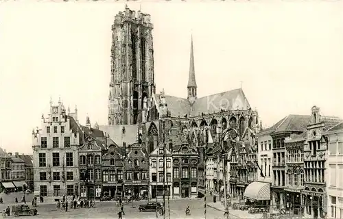 AK / Ansichtskarte  Mechelen_Limburg_NL Grote Markt met zicht op Sint Romboutsteren 