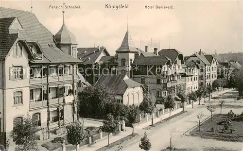 AK / Ansichtskarte  Koenigsfeld_Schwarzwald Pension Schnabel Hotel Doniswald Koenigsfeld Schwarzwald