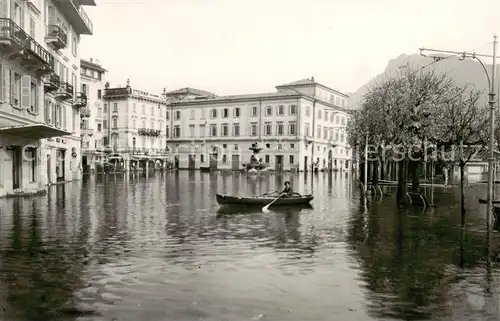 AK / Ansichtskarte Lugano_Lago_di_Lugano_TI Hochwasser im November 1951 