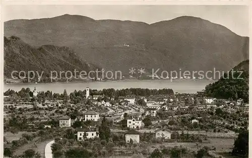 AK / Ansichtskarte Caslano_TI Panorama Luganersee 