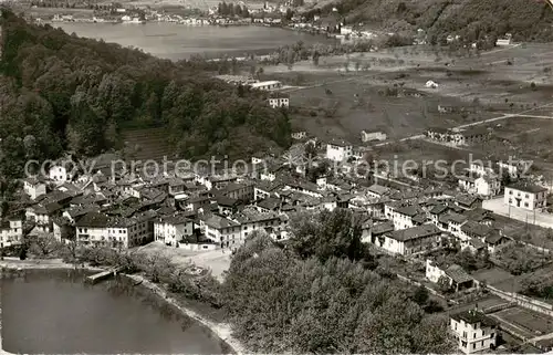 AK / Ansichtskarte Caslano_TI verso Ponte Tresa veduta aerea 