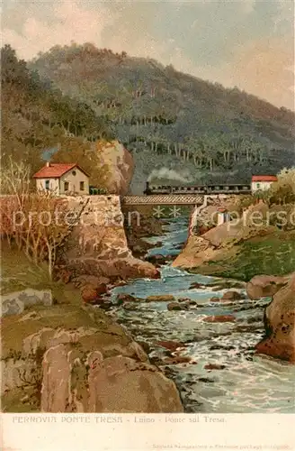 AK / Ansichtskarte Ponte Tresa_TI Ferrovia Ponte Tresa Luino Ponte sul Tresa Kuenstlerkarte 