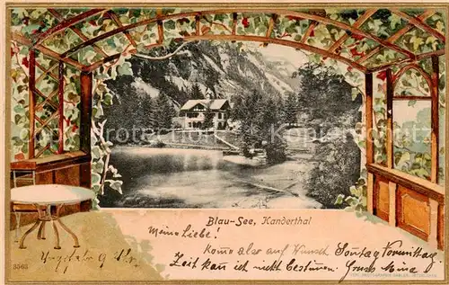 AK / Ansichtskarte Kandergrund Blausee im Kandertal Kuenstlerkarte Kandergrund