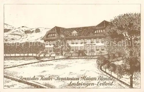 AK / Ansichtskarte Leubringen_Biel_BE Bornisches Kindersanatorium Maison Blanche Kuenstlerkarte 