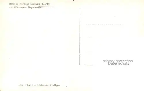 AK / Ansichtskarte Kiental_BE Hotel und Kurhaus Griesalp mit Buettlassen Gspaltenhorn Berner Alpen 