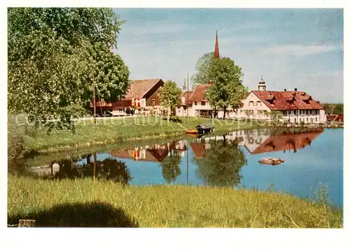 AK / Ansichtskarte Magdenau_Botsberg_Flawil_SG Cistercienserinnen Abtei Uferpartie am Teich 