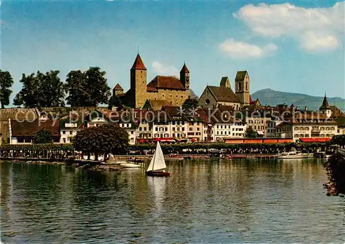 AK / Ansichtskarte Rapperswil_ Jona_Rapperswyl_Zuerichsee_SG Schloss Kirche Ansicht vom Hafen aus 