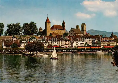 AK / Ansichtskarte Rapperswil_ Jona_Rapperswyl_Zuerichsee_SG Schloss Kirche Ansicht vom Hafen aus 