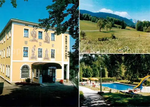 AK / Ansichtskarte 73797584 St_Anton_Jessnitz Hotel Restaurant Winterbach Swimming Pool Landschaftspanorama St_Anton_Jessnitz