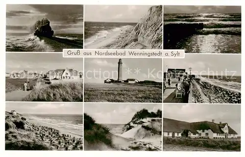 AK / Ansichtskarte 73797641 Wenningstedt_Sylt Sturm Steilkueste Duenen Leuchtturm Inselgasthaus Wenningstedt_Sylt