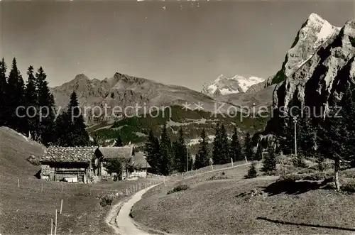 AK / Ansichtskarte Muerren_BE im Wintertal mit Lauberhorn Wetterhoerner Eiger Muerren_BE