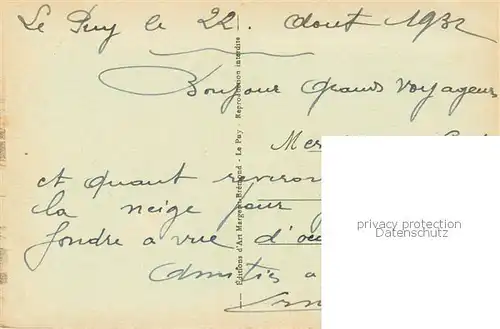 AK / Ansichtskarte Le_Puy__en Velay_43_Haute Loire Vue generale prise d Espaly 