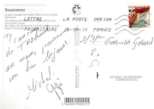 AK / Ansichtskarte Treboul_Douarnenez_29_Finistere Le port Vue aerienne plage des Sables Blancs et la Chapelle Saint Jean  