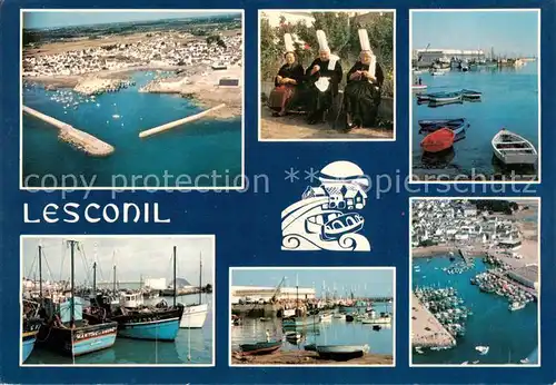 AK / Ansichtskarte Lesconil_Plobannalec_29_Finistere Port de peche Le port et le costume bigouden 