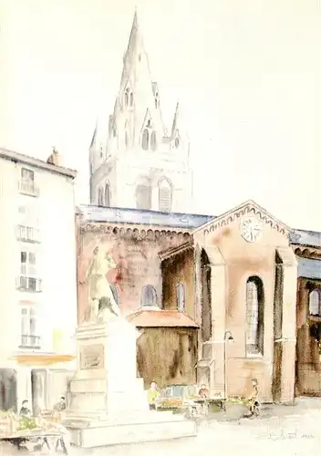 AK / Ansichtskarte Grenoble_38 La Collegiale de Saint Andre surmontee dun haut clocher en briques 