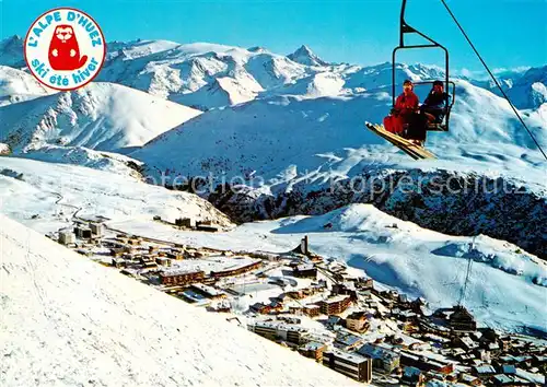 AK / Ansichtskarte Alpe_d_Huez_Isere Vue generale Grand Pic de la Meije Glacier du Mont de Lans et Aiguille du Plat de la Selle Alpe_d_Huez_Isere