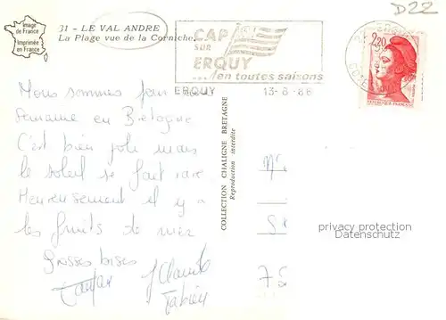 AK / Ansichtskarte Le_Val_Andre_22_Cotes d_Armor La Plage vue de la Corniche 