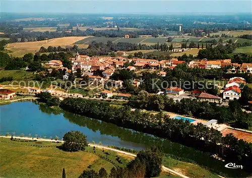 AK / Ansichtskarte Castelnau d_Auzan_32_Gers Vue generale aerienne Son lac et sa base de plein air 