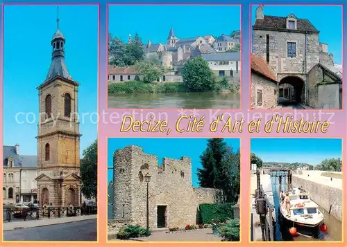 AK / Ansichtskarte Decize_58_Nievre Tour Guy Coquille Bords de Loire Porte du Marquis dAncre Les Remparts Bassin de la Jonction qui relie le Canal Lateral a la Loire au Canal du Nivernais 