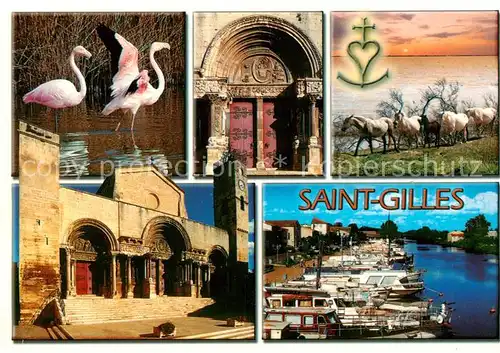 AK / Ansichtskarte Saint Gilles_Gard Eglise abbatiale Saint Gille Le port de plaisance Saint Gilles_Gard
