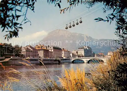 AK / Ansichtskarte Grenoble_38 Les bords de lIsere le telepherique de la Bastille 