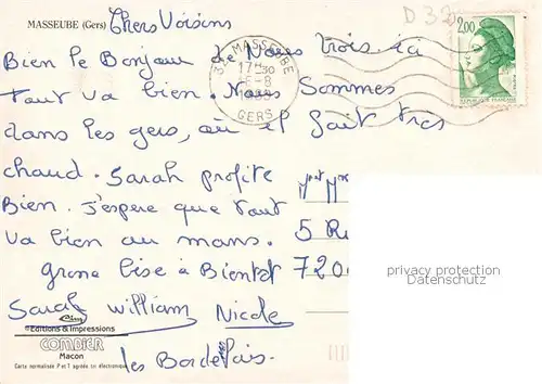 AK / Ansichtskarte Masseube_32_Gers Vue aerienne Eglise Piscine 