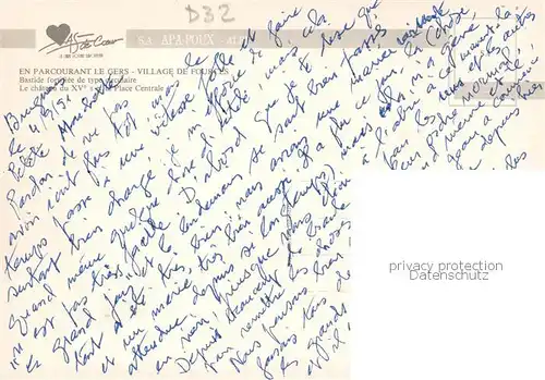 AK / Ansichtskarte Fources_32_Gers En parcourant le Gers Village de Fources Bastide fortifiee de type circulaire Le chateau La Place Centrale 