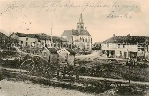 AK / Ansichtskarte Cernay en Dormois_51_Marne Spuren des Krieges Ortsansicht mit Kirche 