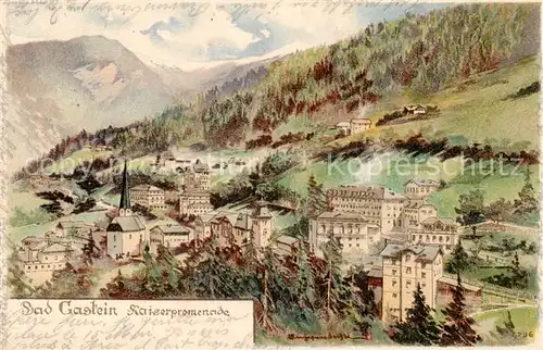 AK / Ansichtskarte 73797875 Bad_Gastein_AT Kaiserpromenade Kuenstlerkarte 