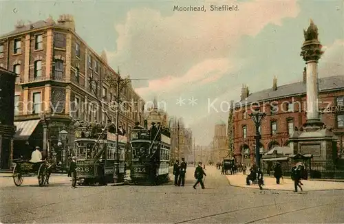AK / Ansichtskarte  Moorhead_Sheffield_UK Stadtzentrum Strassenbahn 