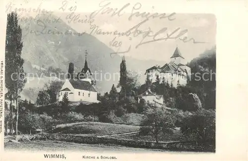 AK / Ansichtskarte Wimmis_BE Kirche und Schloss 
