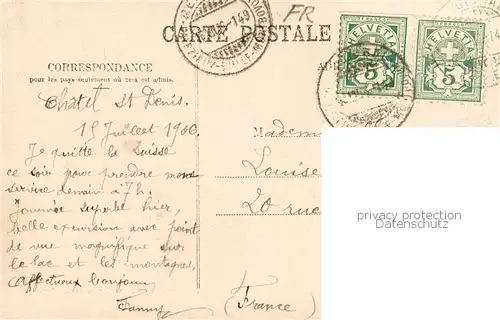 AK / Ansichtskarte Chatel St Denis_FR et la Veveyse 