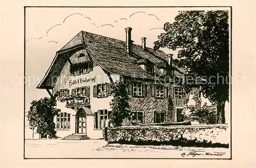 AK / Ansichtskarte Fahrwangen_AG Hotel Bahnhof Kuenstlerkarte 