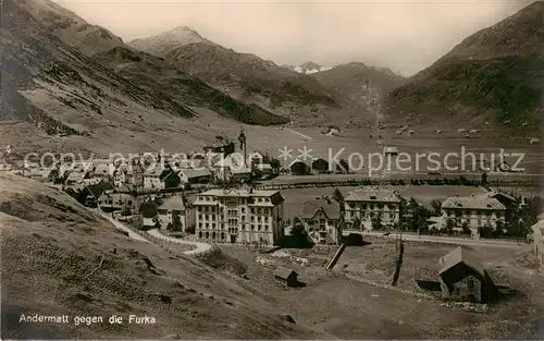 AK / Ansichtskarte Andermatt_UR Panorama Blick gegen die Furka 